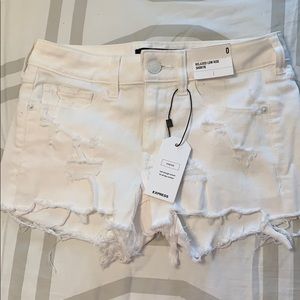 Express White jean shorts